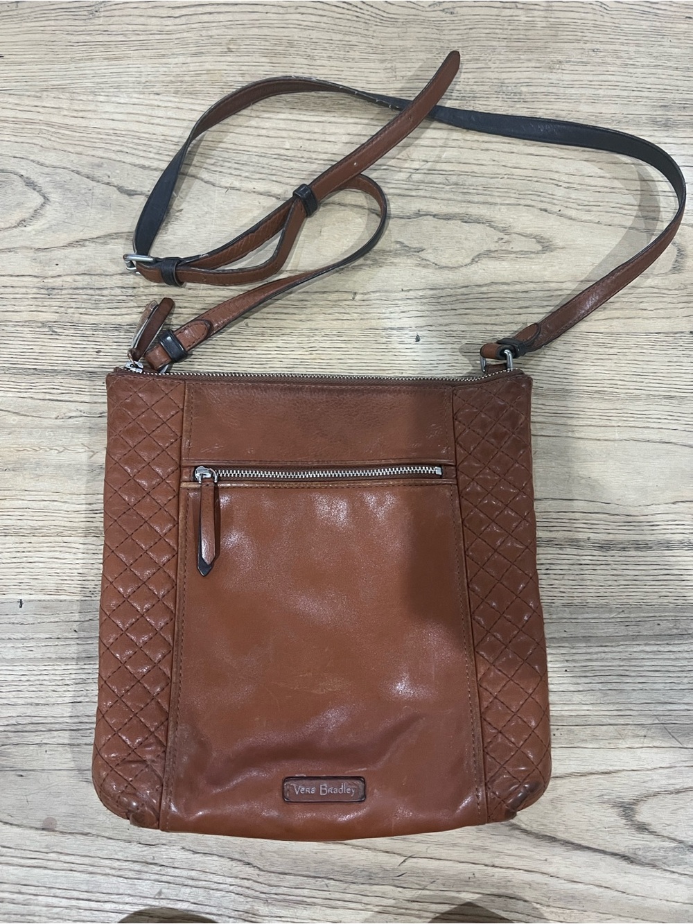 Vera Bradley Quilted Leather Crossbody Bag in Brown